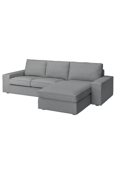 IKEA Bej Şık Kanepe - uzanma koltuklu 3'lü kanepe