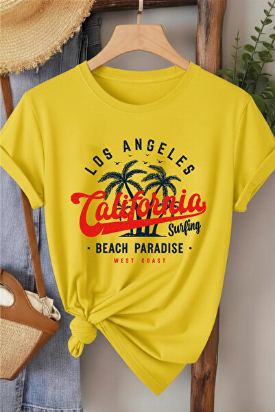 l'eivor Γυναικείο μπλουζάκι California Beach Paradise με στάμπα