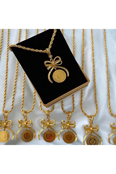 CASELN Bowknot Quartered Steel Necklace