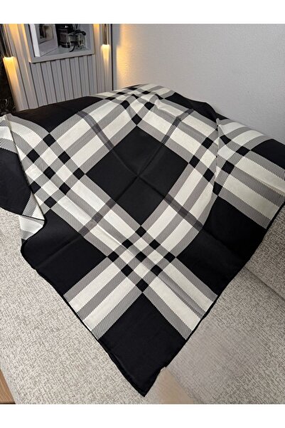 Shiva Scarfs Plaid Pattern New Season Voile Silk Scarf Premium Accessory Foul...