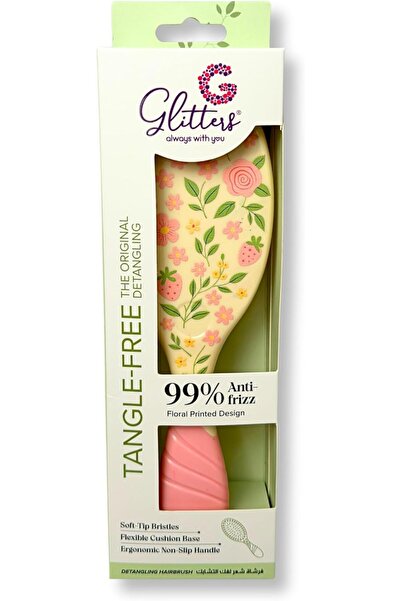 glitters فرشاة شعر لفك تشابك الشعر بتصميم زهري