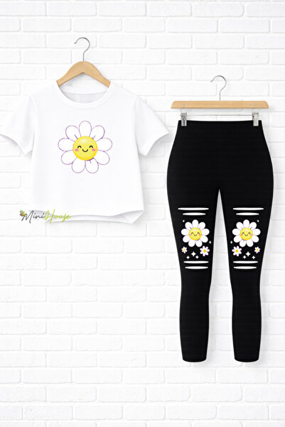 MiniHouse DAISY ŠAROVANI GORNJI I DONJI DEO SETA T-SHIRT I LEGGINGS