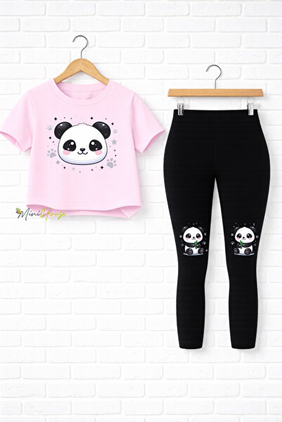 MiniHouse SET CU IMPRIMEU PANDA (BLUZĂ ȘI PANTALONI) T-SHIRT ȘI COLANȚE