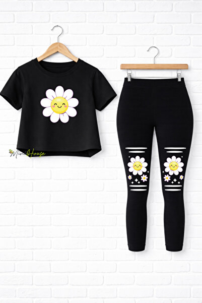 MiniHouse DAISY ŠAROVANI GORNJI I DONJI DEO SETA T-SHIRT I LEGGINGS