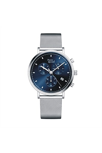 Pierre Ricaud Pierre Ricaud watch, Chronograph, silver stainless steel case, ...