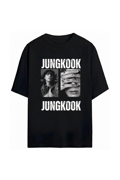 SVART WEAR Tricou unisex oversize Jungkook Bts, 100% bumbac