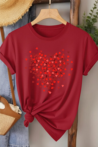 l'eivor Interdiffused Minimal Heart Design Printed Women's Cotton T-Shirt