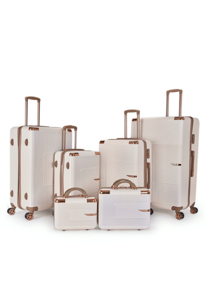 LİMRA طقم شنط سفر دبش عروس حجم كبير مكون من 6 حقائب أمتعة بمقاس 32"/28"/24"/2...