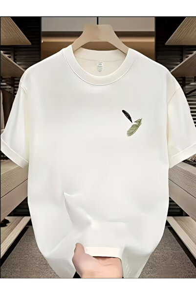 LİNA06 New Trendy Brand Heavyweight Pure Summer Round Neck Short Sleeve Sport...