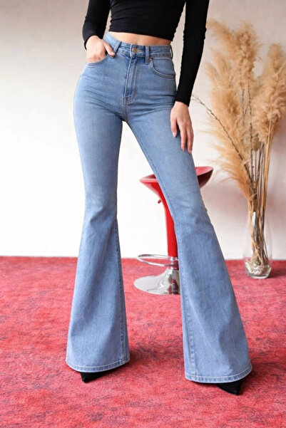 Butik Women's High Waist Flared Jeans