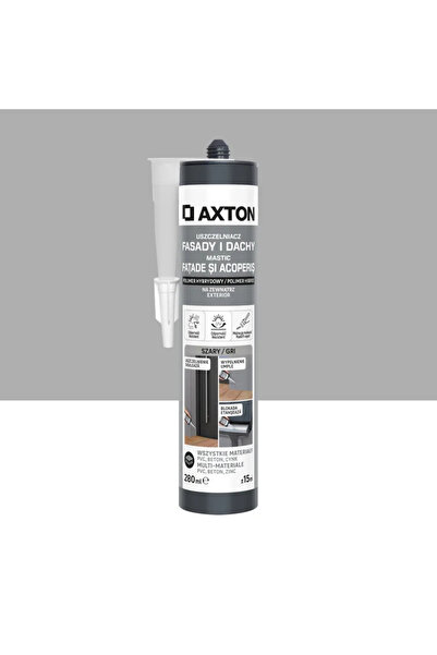 Axton Adeziv etansant bai, bucatarii acoperisuri, terase, balcoane, gri, 280 ml
