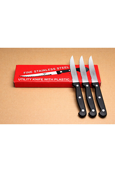 WDA Stainless Steel Utility Knife Set with Plastic Handle – Multipurpose Kitc...