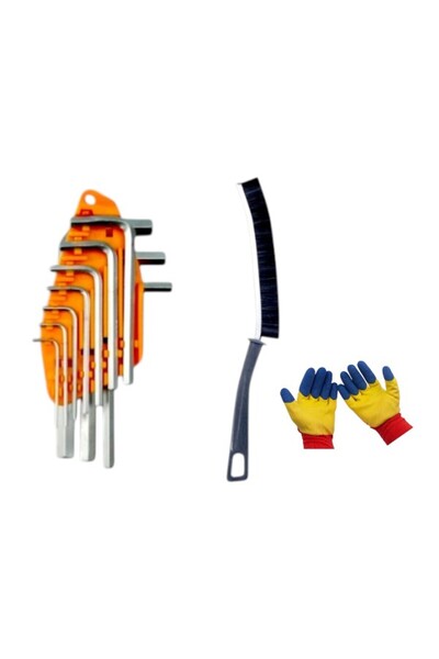 Universal Set of 10 hexagonal keys - 1.5-10 mm -, chrome vanadium, with narro...