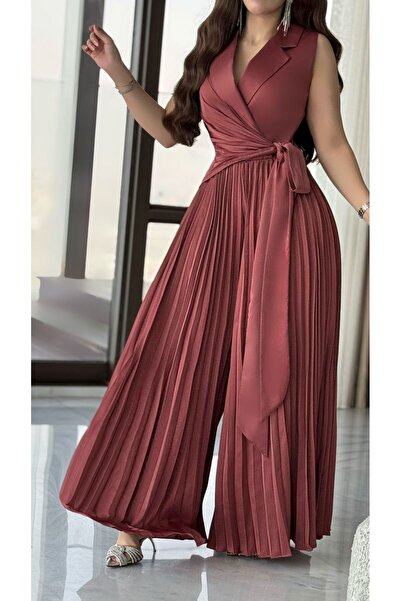 Opera Fashion Silk satin jumpsuit with pleated bottom