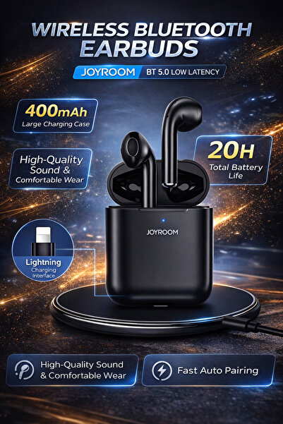 gen سماعات أذن لاسلكية JOYROOM JR-T03S بتقنية البلوتوث مع تحكم باللمس وعلبة ش...