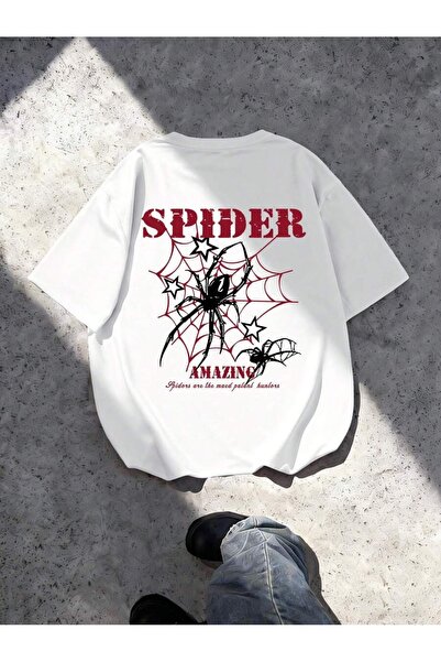 SVART WEAR Spider Printed Oversize Crew Neck Summer T-Shirt