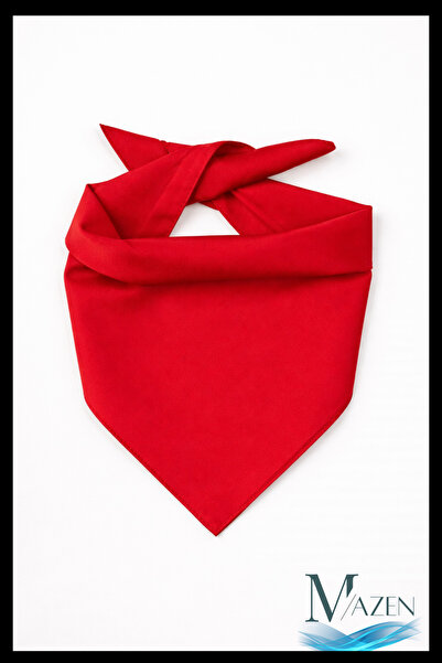 MAZEN Plain Red Scarf |   45X45 cm |   Soft Satin Fabric |   Premium Texture