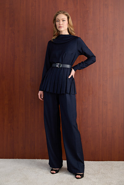 Melike Tatar Tensel Kemerli Denim Takım 3-4438