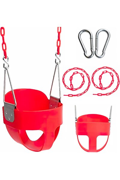 Alcoach مقعد أرجوحة للأطفال عالي التحمل وعالي الظهر مع سلاسل مطلية بالبلاستيك