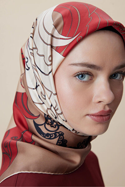 Maisa Eșarfă din mătase pură TİVİL 90*90 CM - CAMEL