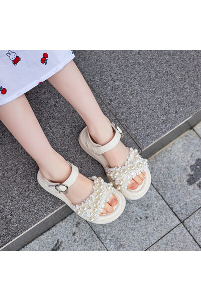 Pure Boutique Ivory beaded sandals - Anabella