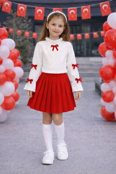 ARBİ kids Fetiță, 23 aprilie, Ziua Copilului, set de fuste elegante cu broder...