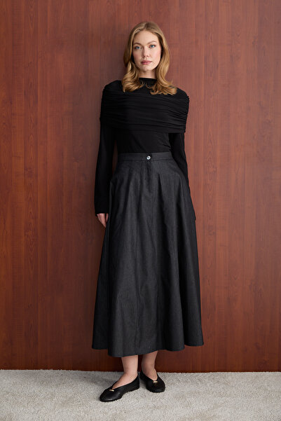 Melike Tatar Denim Skirt 3-4425