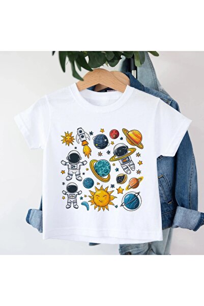 SVART WEAR تي شيرت للأطفال والمراهقين مطبوع عليه Space، مصنوع من القطن بنسبة ...