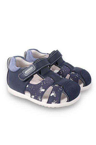 Garvalin Leather sandal for children, ocean y azul marino, 232602-a