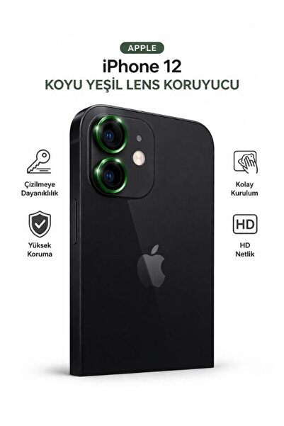 Massemr iPhone 12 Ezar Metal Camera Lens Protector Anti-Shock Full Fit Çiz Pr...
