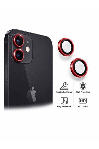 Massemr iPhone 12 Ezar Metal Camera Lens Protector Anti-Shock Full Fit Çiz Pr...