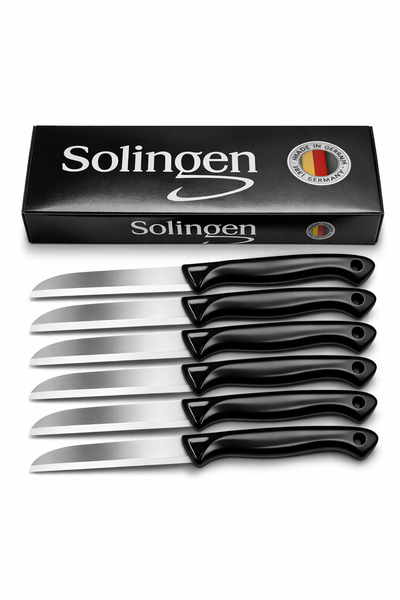 İLGİN HOME Solingen Simli Siyah 6'lı Tırtıklı Meyve Bıçağı