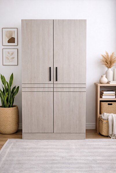 Crestj Modern Wardrobe Closet 200X80X54 Cm, Elegant Design and Spacious Stora...
