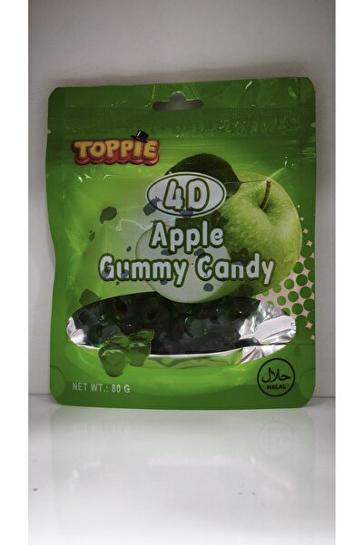 Topp Toppie 4D Green Apple Flavored Soft Candy 80 g - Realistic Fruit-Shaped ...