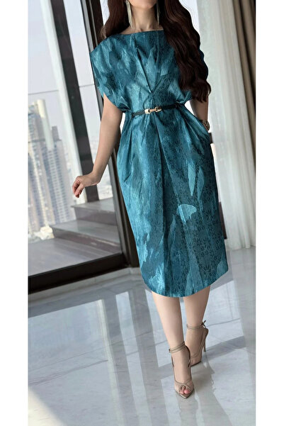 Opera Fashion فستان ميدي مشجر مع حزام