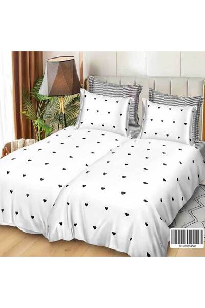 Patul Satin Cotton Linen with 2 Sides, Double Bed, Sulphur, 7 Pieces