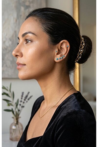 İNN JEWELLERY أقراط من الفولاذ 316L مقاومة للصدأ ومضادة للحساسية مع 6 أشكال ع...