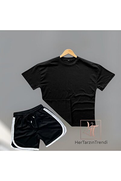 HerTarzınTrendi Unisex Oversize T-Shirt & Retro Shorts Combination Set |   Re...