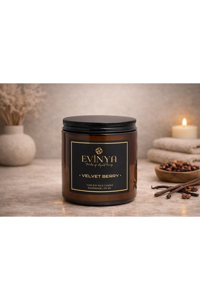 VELVET BERRY 250 ML Mum – Meyvemsi Tatlı Koku & Lüks Aromaterapi Mum