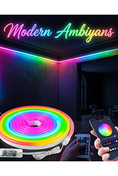 ZERO LAND LVSQVR Dekoratif RGB LED Şerit Neon Işık 3 Metre Su Geçirmez Uzakta...