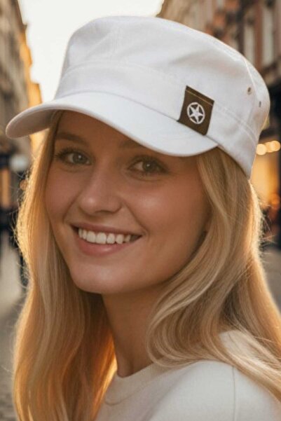 Mood Agenda Women's 100% Cotton Star Badge Adjustable Castro Cap Hat