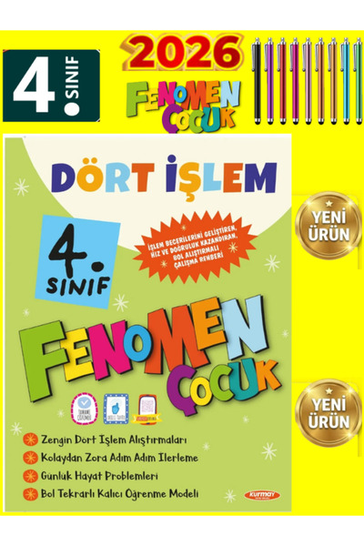 Fenomen Yayıncılık Fenomen Çocuk 4. Sınıf Dört İşlem Kalıcı Öğrenme Yeni Müfr...