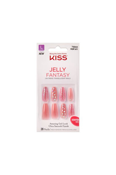 Kiss KGFJ01CAM أظافر صناعية طويلة جيلي فانتازي 28 قطعة