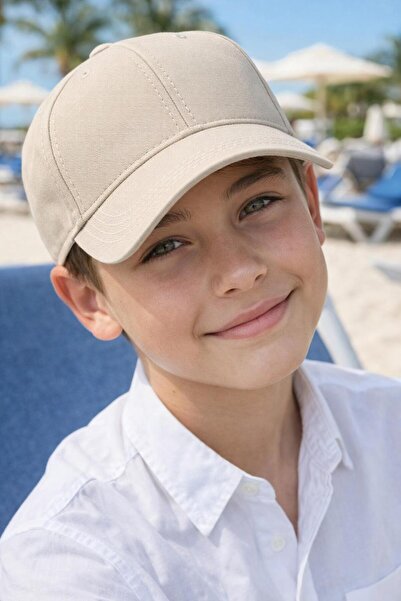 FELLMENS Șapcă reglabilă din bumbac crem, pălărie pentru băieți