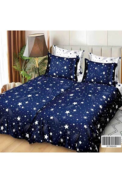 Patul Satin Cotton Linen with 2 Sides, Double Bed, Sulphur, 7 Pieces