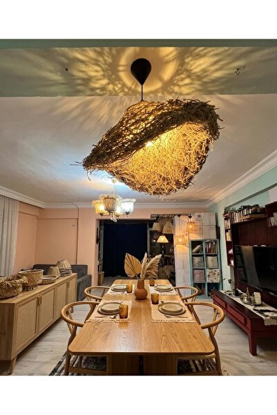 Home Bohem Sarkıt hasır model Jute Örme avize