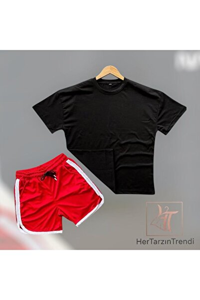 HerTarzınTrendi Unisex Oversize T-Shirt & Retro Shorts Combination Set |   Re...