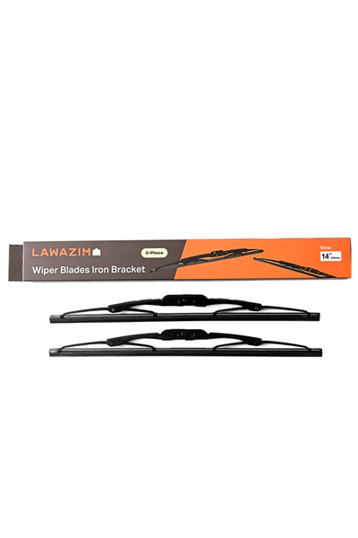 Lawazim قطعتان من شفرات مساحات الزجاج المطاطية مع حامل حديدي، 14 بوصة - بديل ...