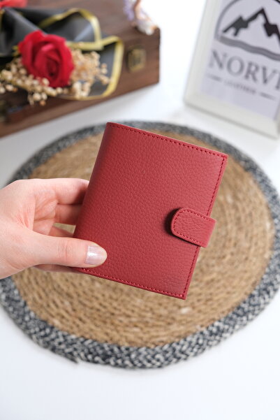 Norvi Leather Çıtçıtlı Fermuarlı Hakiki Deri İsme Özel Kadın - Erkek Cüzdan 1332
