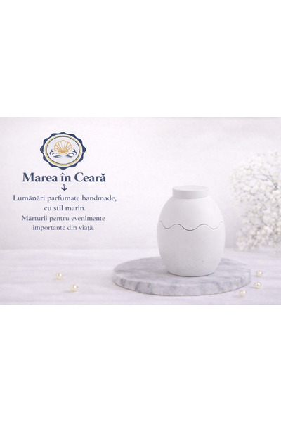 marea in ceara "Oul Marin" ceramic container – minimalist elegance for handma...
